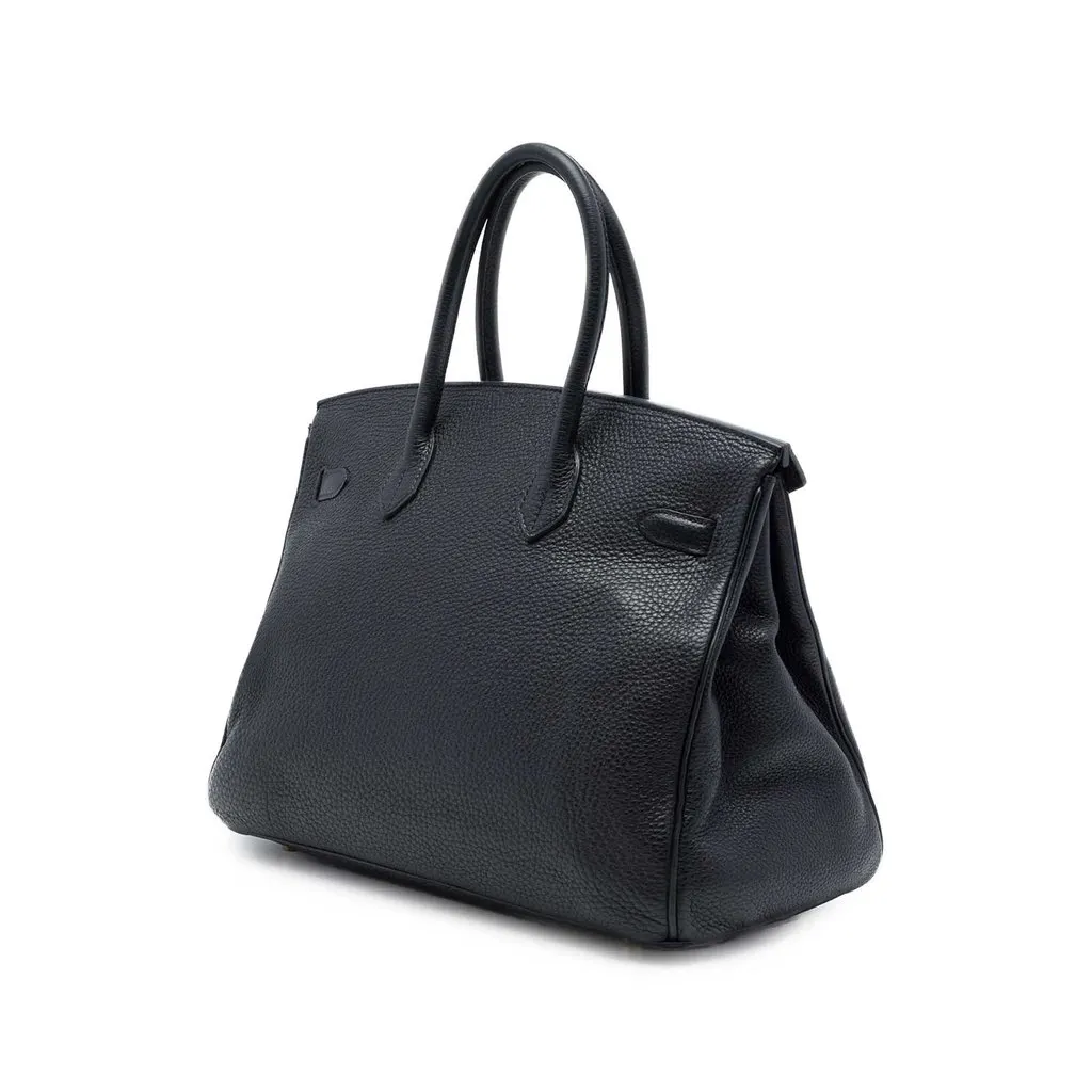 Hermès Togo Birkin Retourne 35 Black Leather Good - Back View
