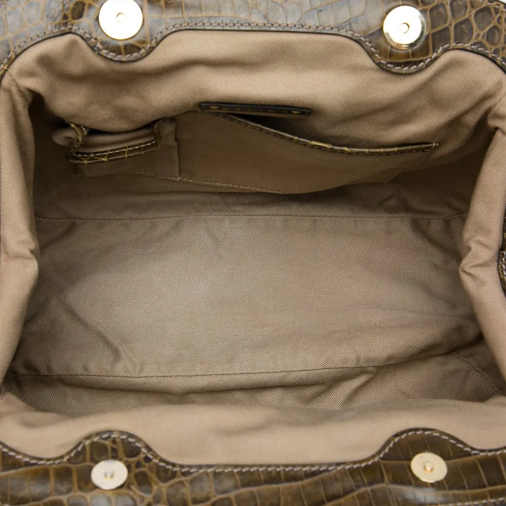 Celine Macadam Canvas Tassel Frame Satchel Beige Very good - Model View