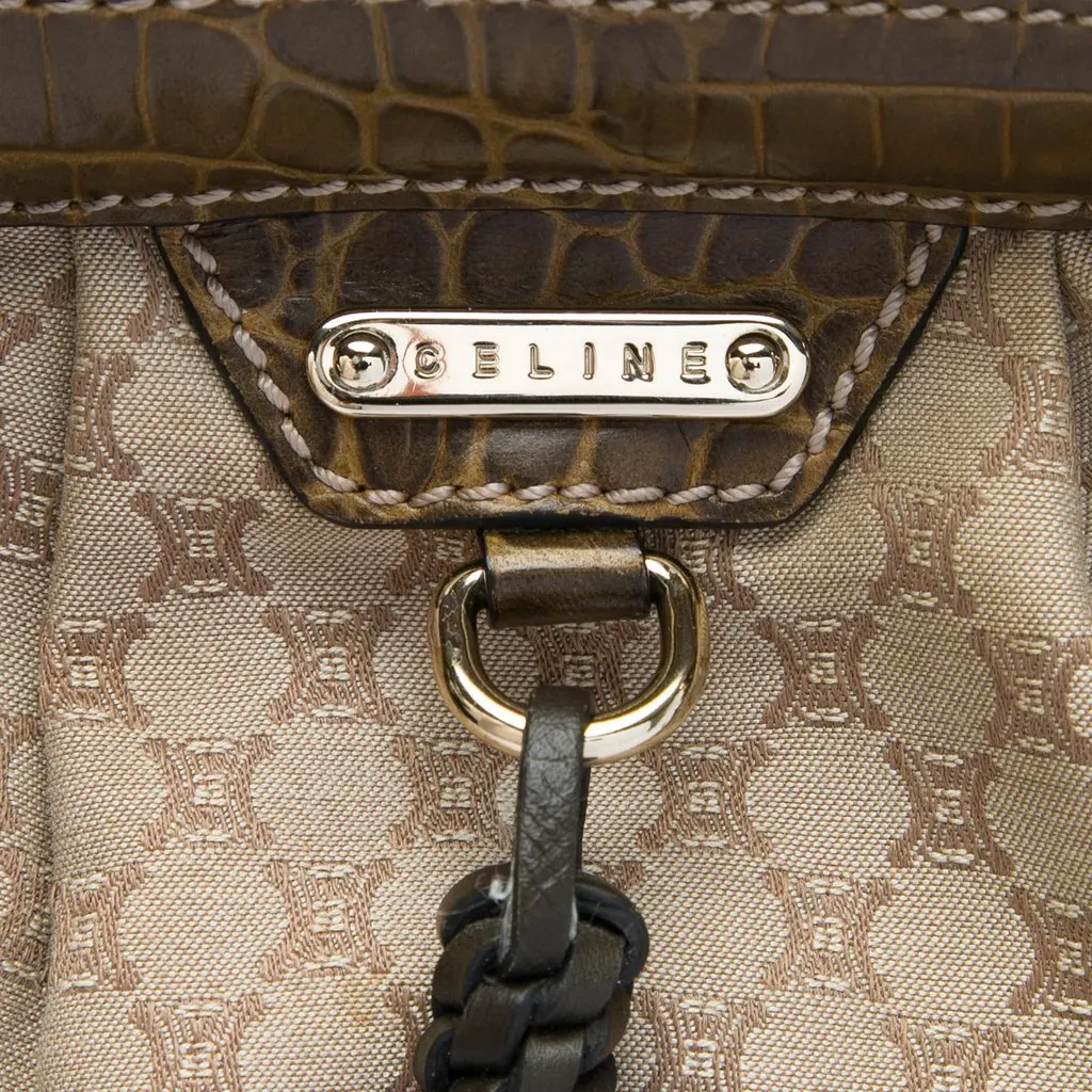 Celine Macadam Canvas Tassel Frame Satchel Beige Very good - Box View