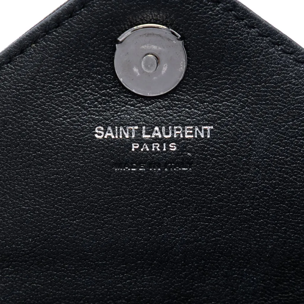 Saint Laurent Mini Chevron Sheepskin Monogram College Satchel Black Leather Very good - Box View