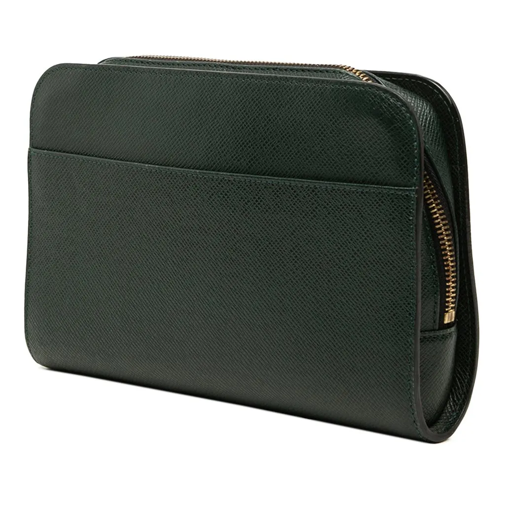 Louis Vuitton Taiga Pochette Baikal Green Leather Very good - Back View