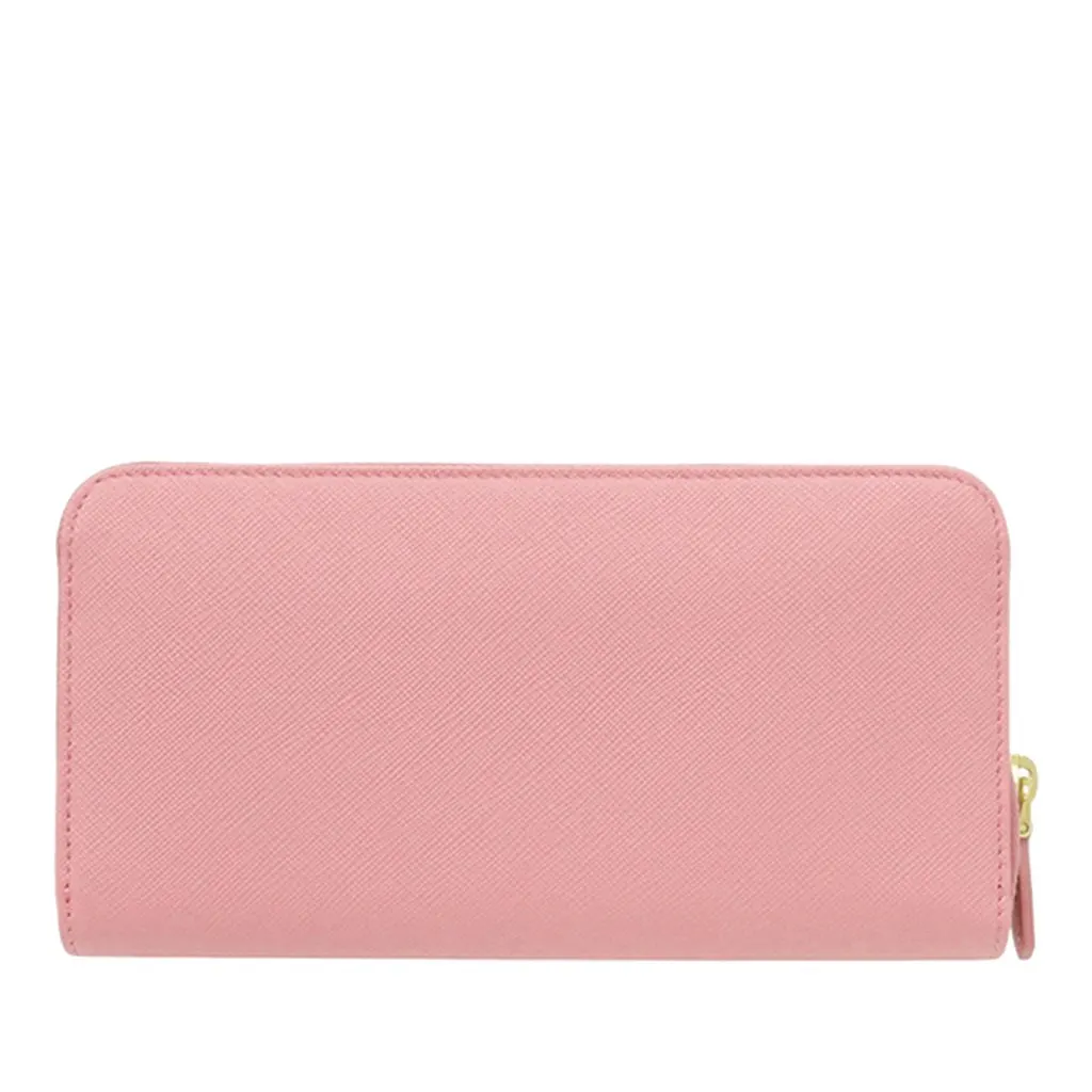 Prada Saffiano Fiocco Bow Long Wallet Pink Leather Very good - Back View