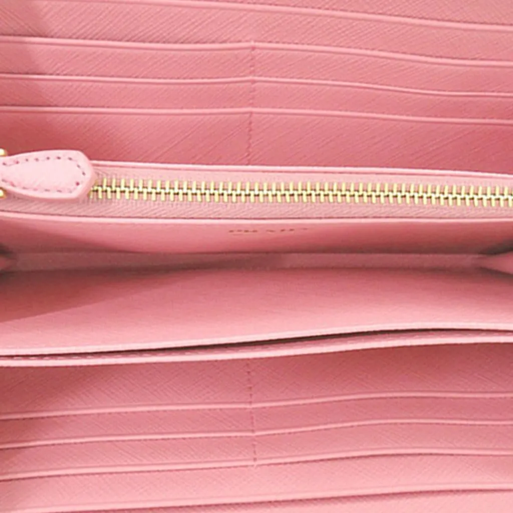 Prada Saffiano Fiocco Bow Long Wallet Pink Leather Very good - Inside View