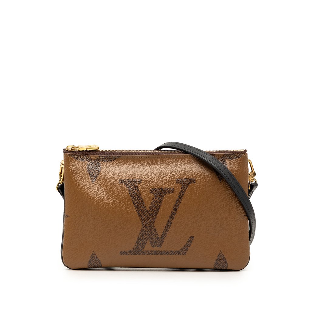 Louis Vuitton Monogram Giant Reverse Double Zip Pochette Bro