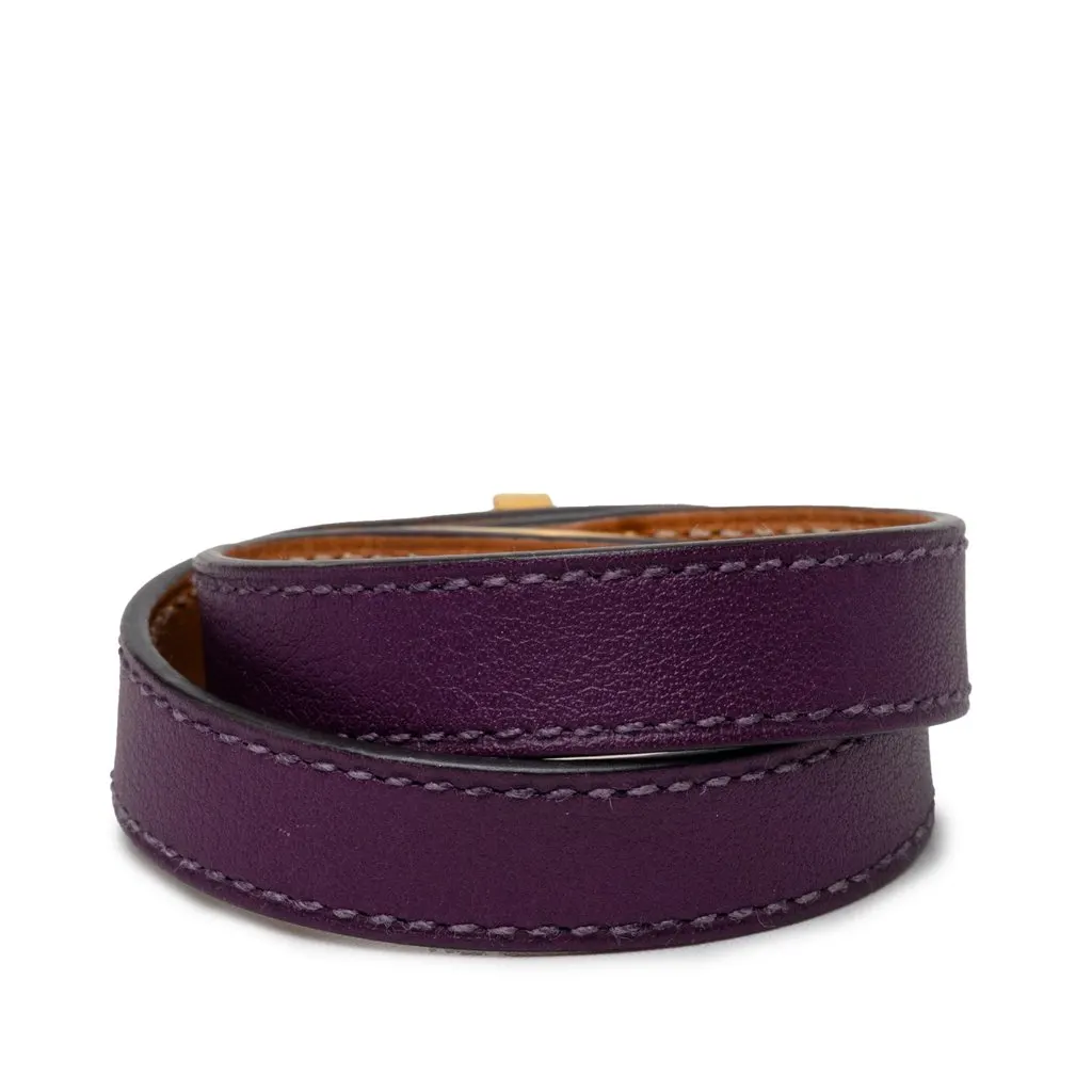 Hermès Swift Kelly Double Tour Bracelet XS Purple Leather Very good - Inside View