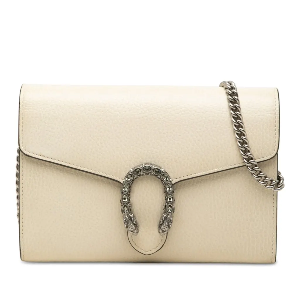 Gucci Calfskin Dionysus Wallet on Chain Brown Leather Good - Front View