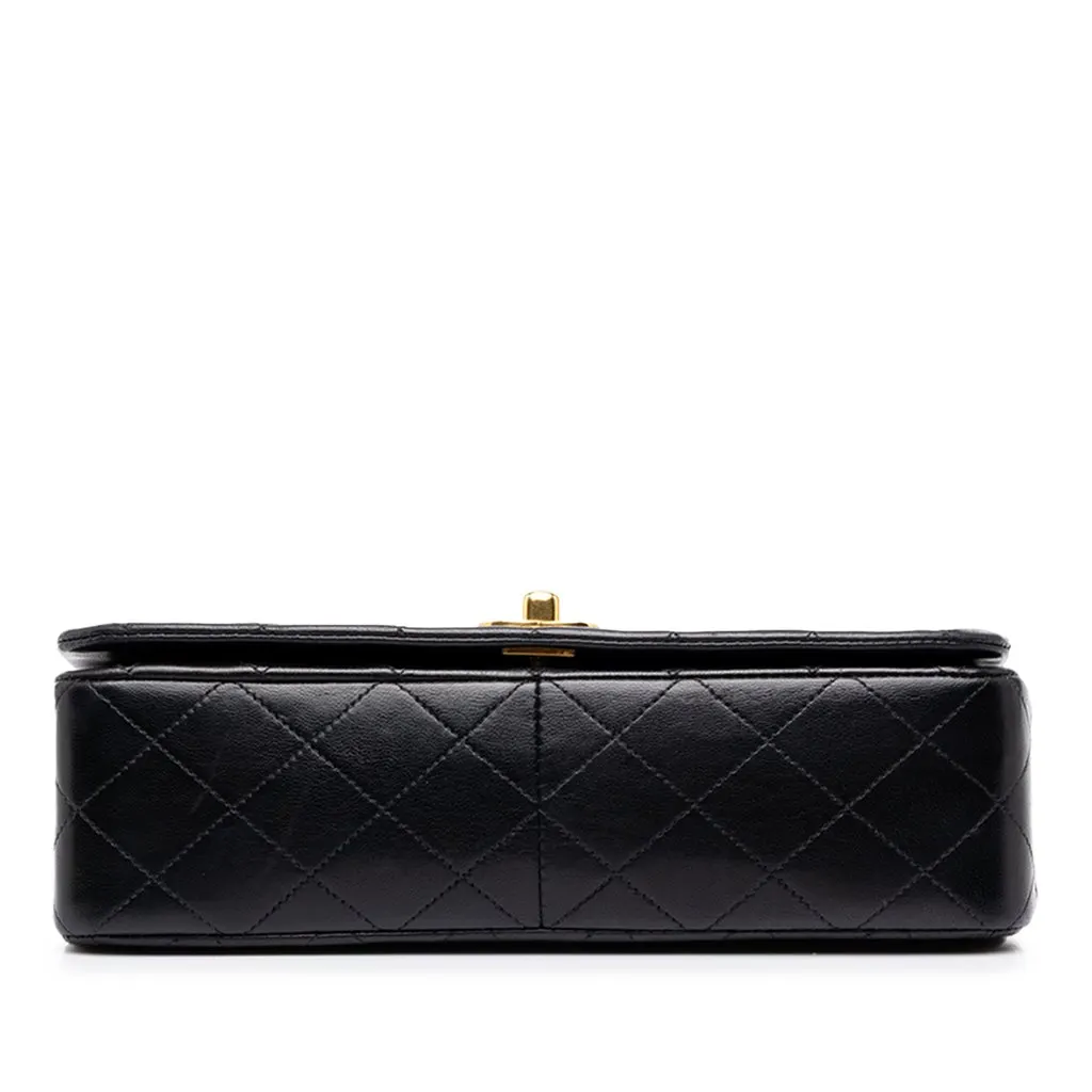 Chanel CC Quilted Lambskin Full Single Flap Black Leather Very good - Inside View