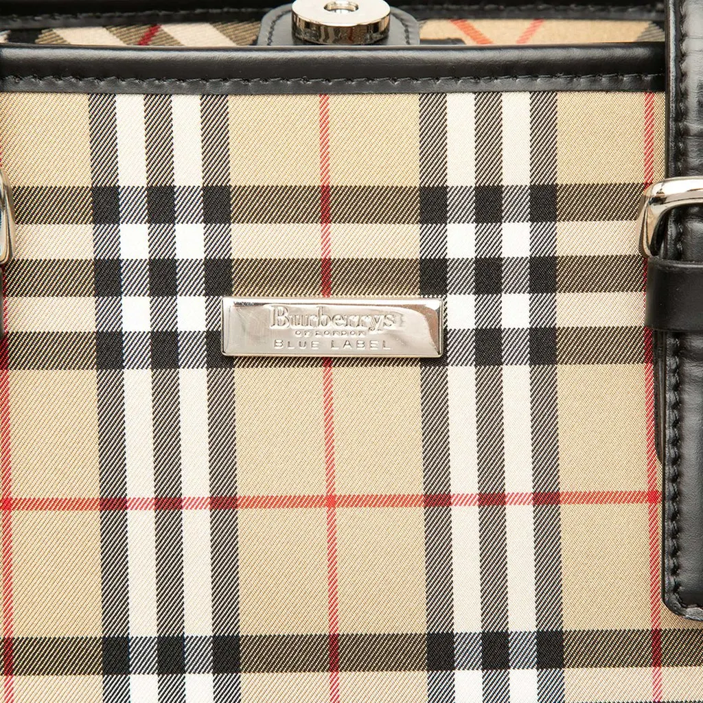 Burberry House Check Coated Canvas Bucket Bag Beige Very good - Box View
