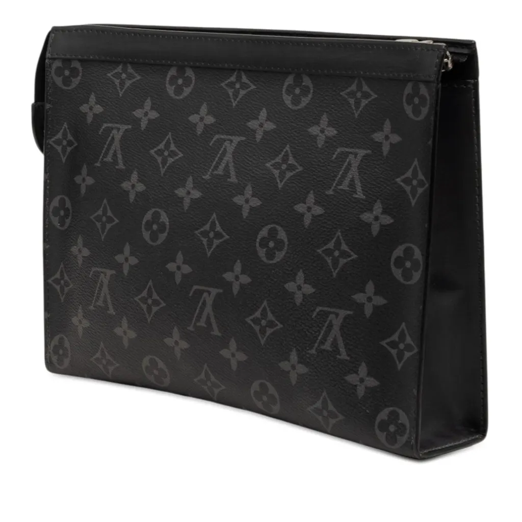 Louis Vuitton Monogram Eclipse Pochette Voyage MM Black Very good - Back View
