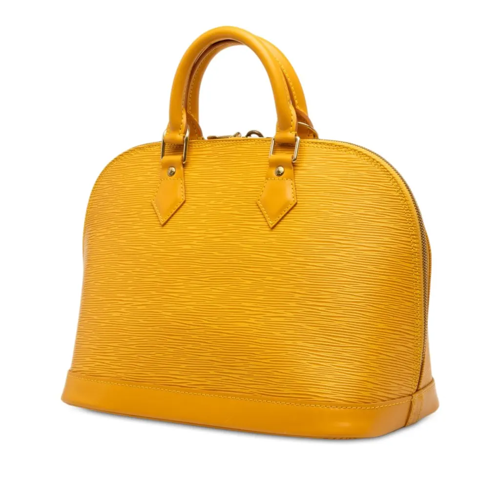 Louis Vuitton Epi Alma PM Yellow Leather Good - Back View