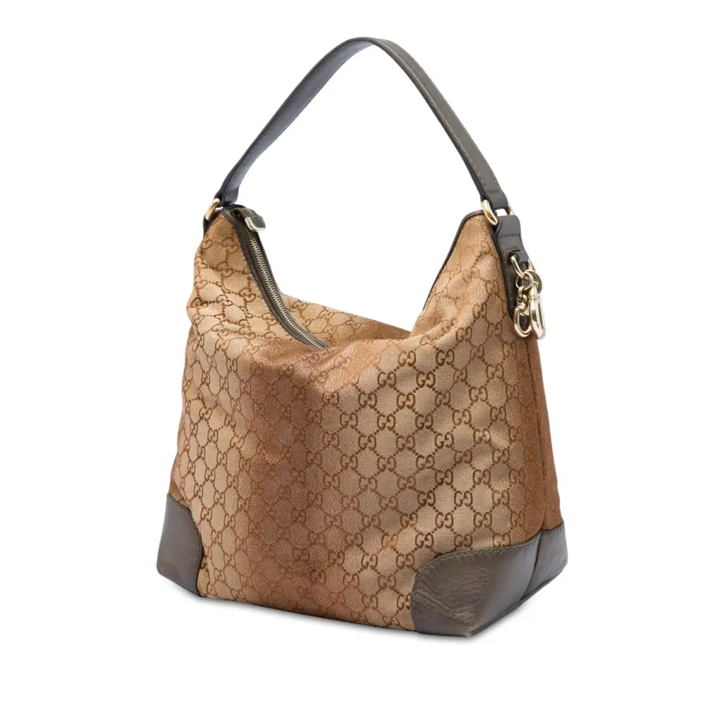 Gucci GG Lurex Heart Bit Shoulder Bag Brown Good - Back View