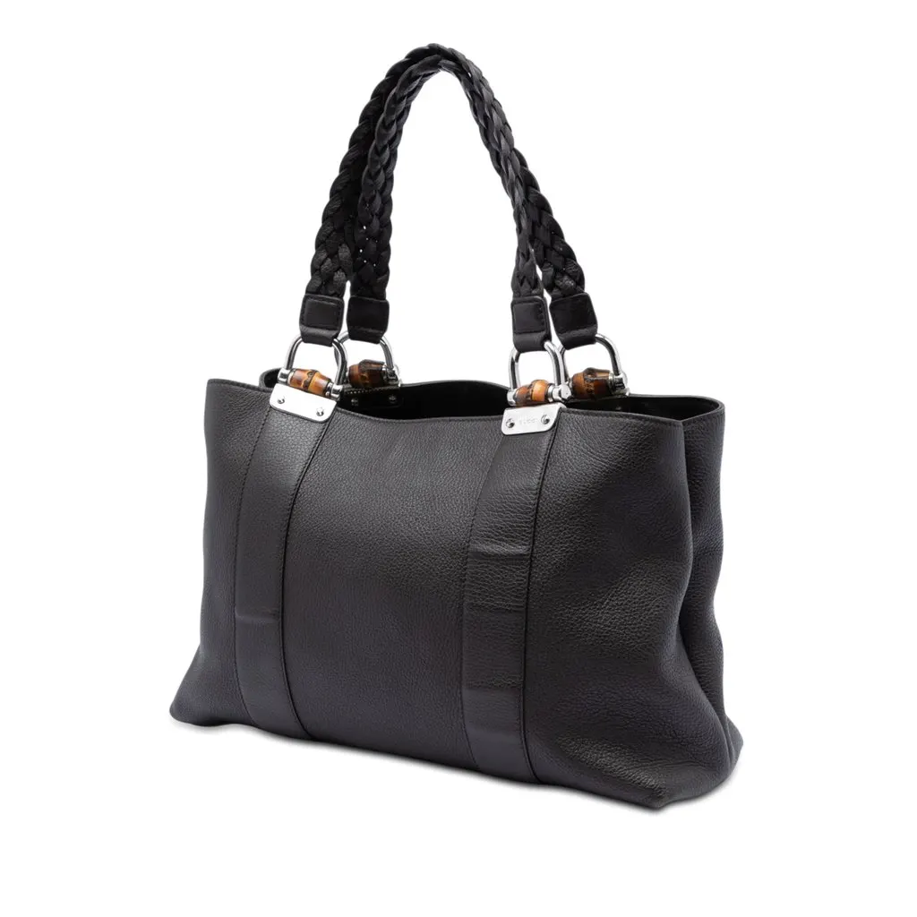 Gucci Calfskin Bamboo Libeccio Tote Brown Leather Very good - Back View