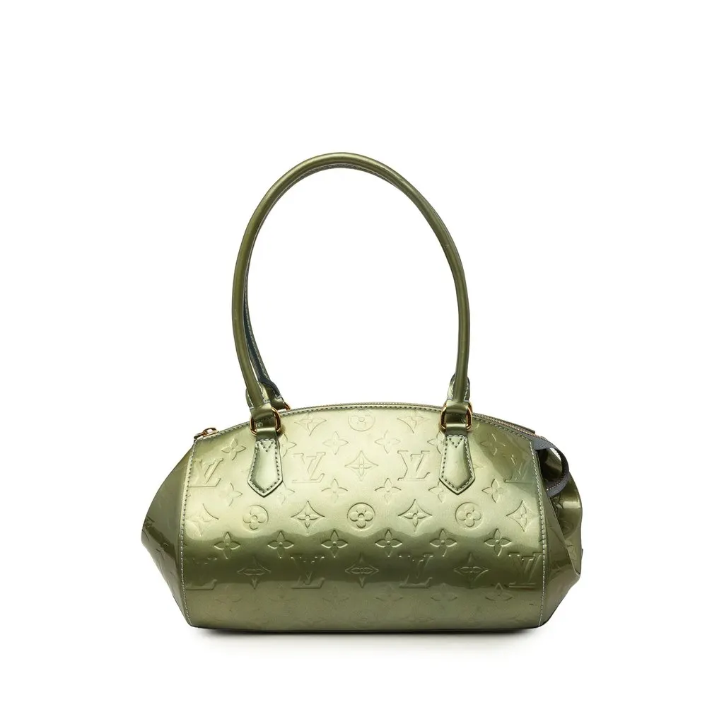 Louis Vuitton Monogram Vernis Sherwood PM Green Leather Very good - Front View