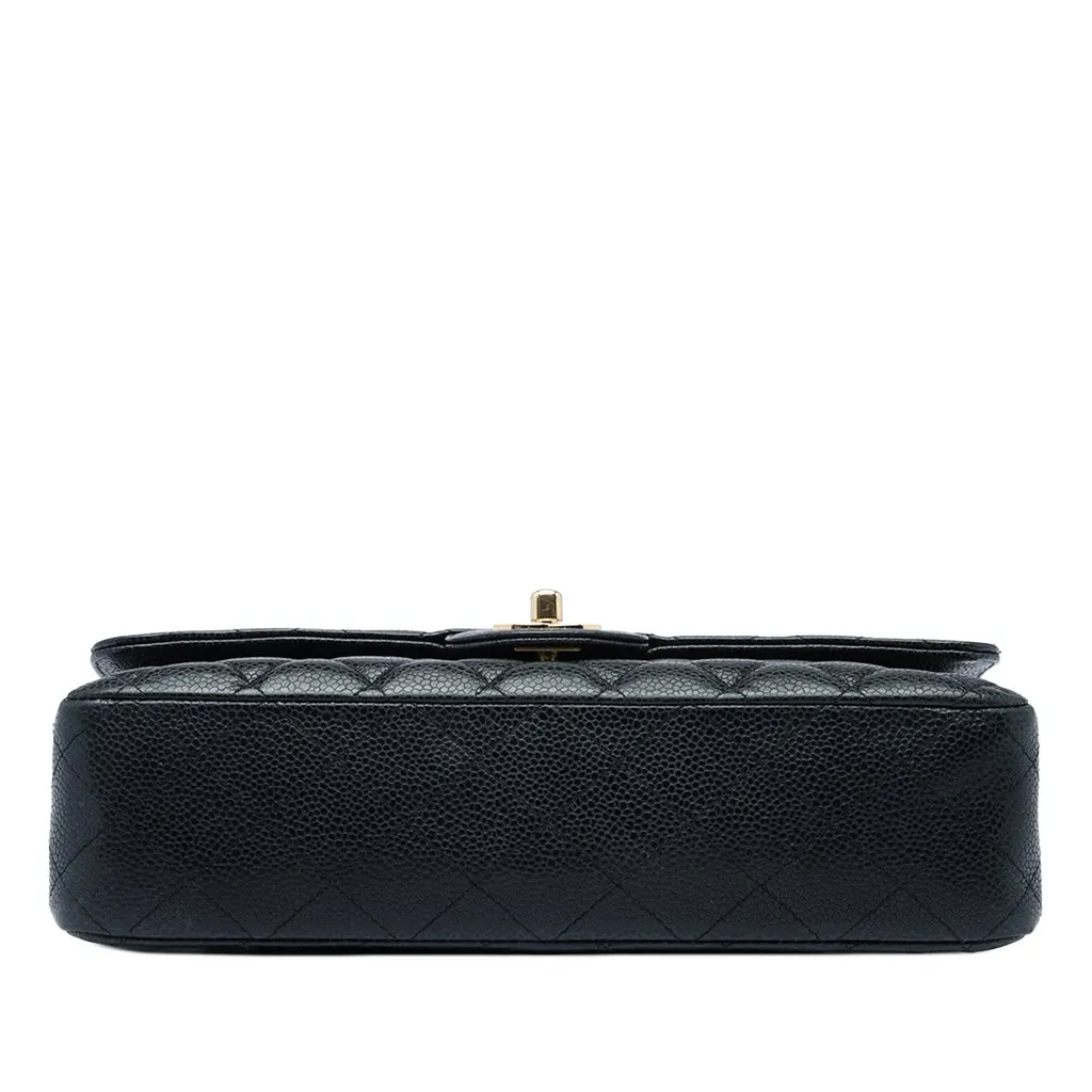 Chanel Medium Classic Caviar Double Flap Black Leather Very good - Inside View