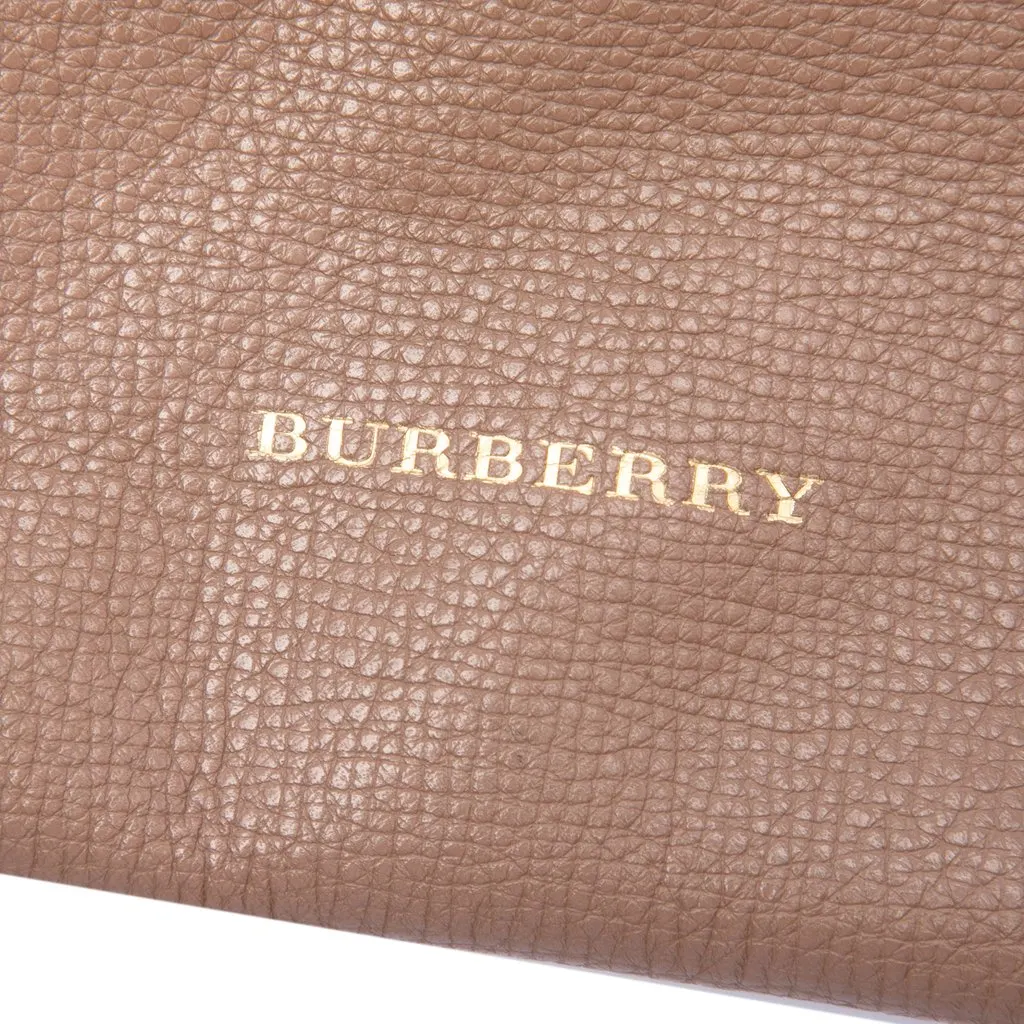 Burberry Small Derby Calfskin and House Check Canvas Canterbury Tote Beige Leather Very good - Box View
