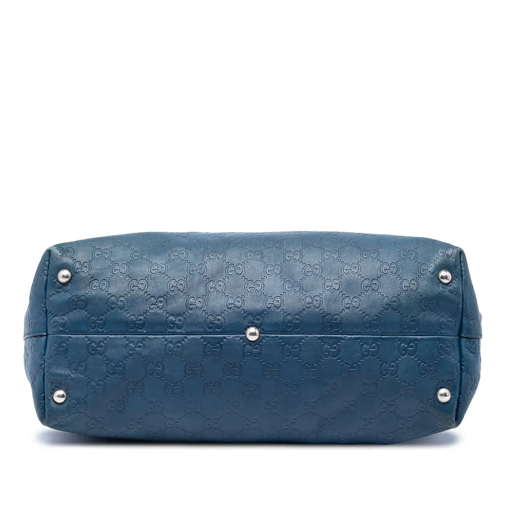 Gucci Guccissima Icon Bit Tote Blue Leather Very good - Inside View