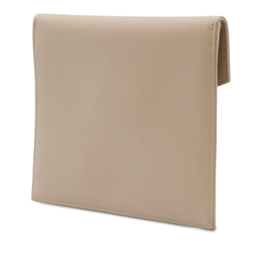 Saint Laurent Baby Grain De Poudre Uptown Pouch Beige Leather Very good - Back View