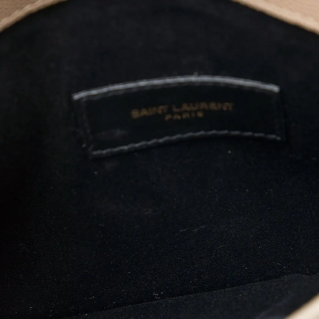 Saint Laurent Baby Grain De Poudre Uptown Pouch Beige Leather Very good - Model View