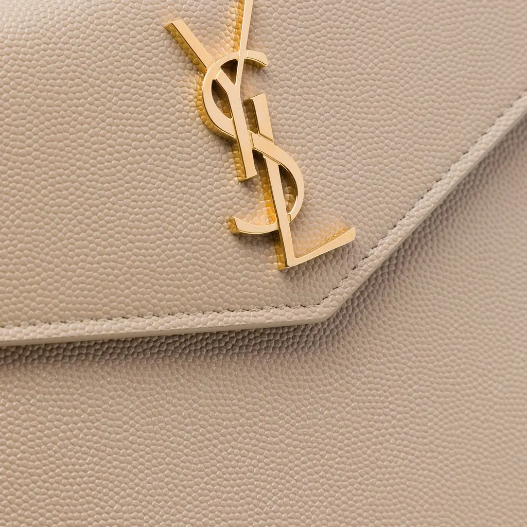 Saint Laurent Baby Grain De Poudre Uptown Pouch Beige Leather Very good - Box View