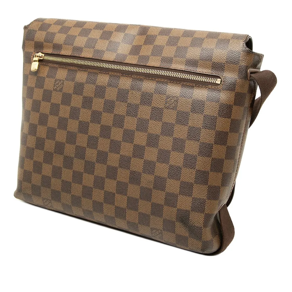 Louis Vuitton Damier Ebene Brooklyn MM Brown Canvas Good - Back View