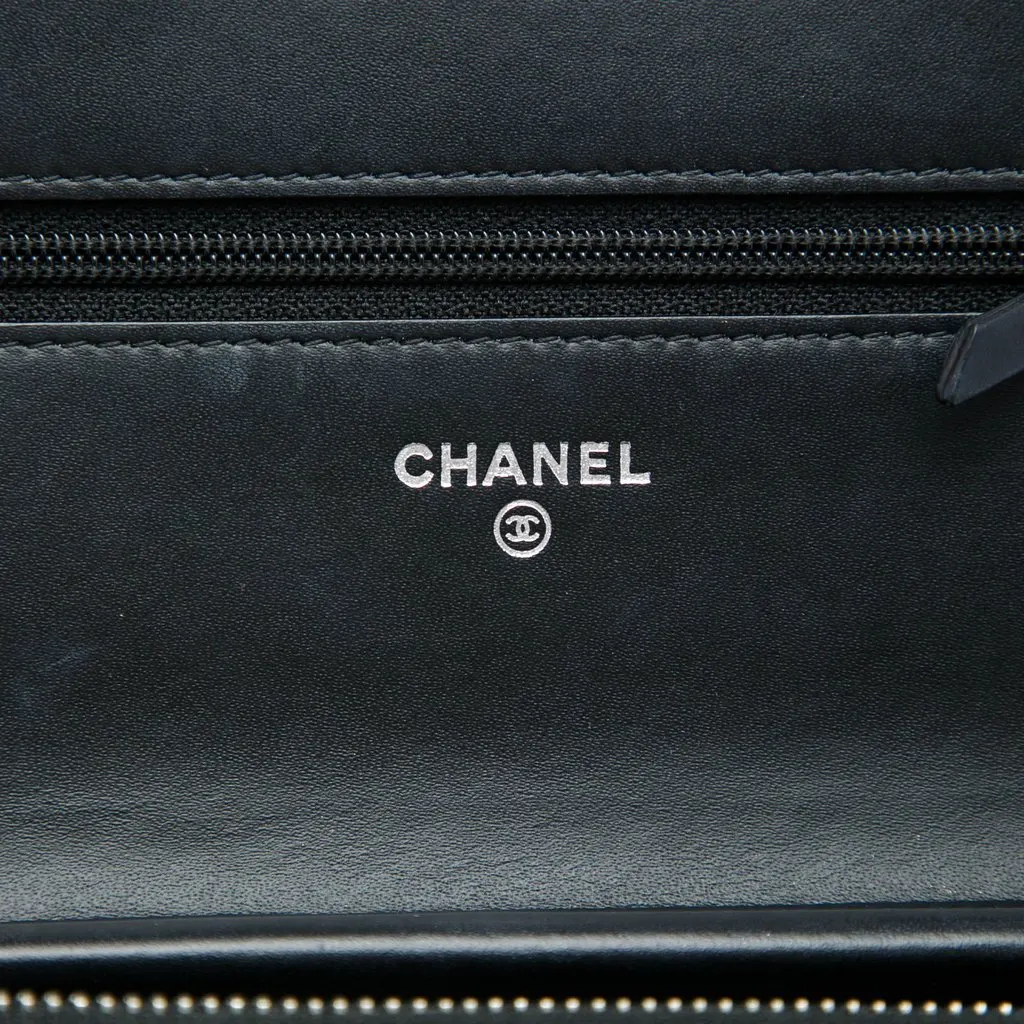 Chanel Quilted Patent Golden Class Wallet on Chain Black Leather Very good - Box View
