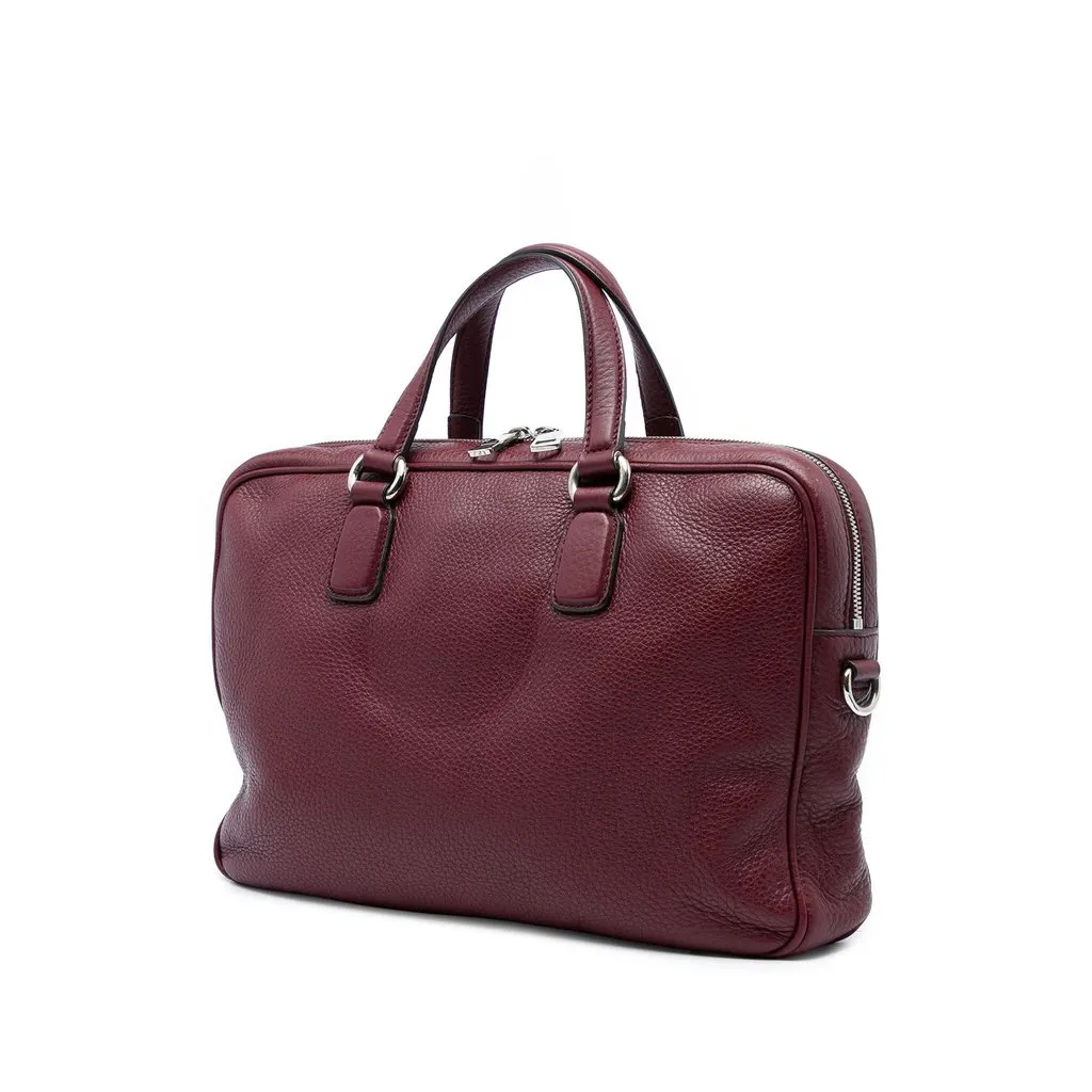 Gucci Calfskin Soho Briefcase Red Leather Very good - Back View