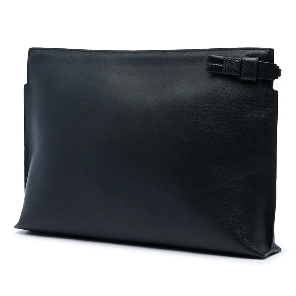 Loewe Studded Calfskin T Clutch Black Leather Good - Back View