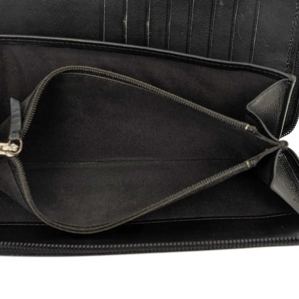 Chanel CC Caviar Zip Around Organizer Wallet Black Leather Good - Box View