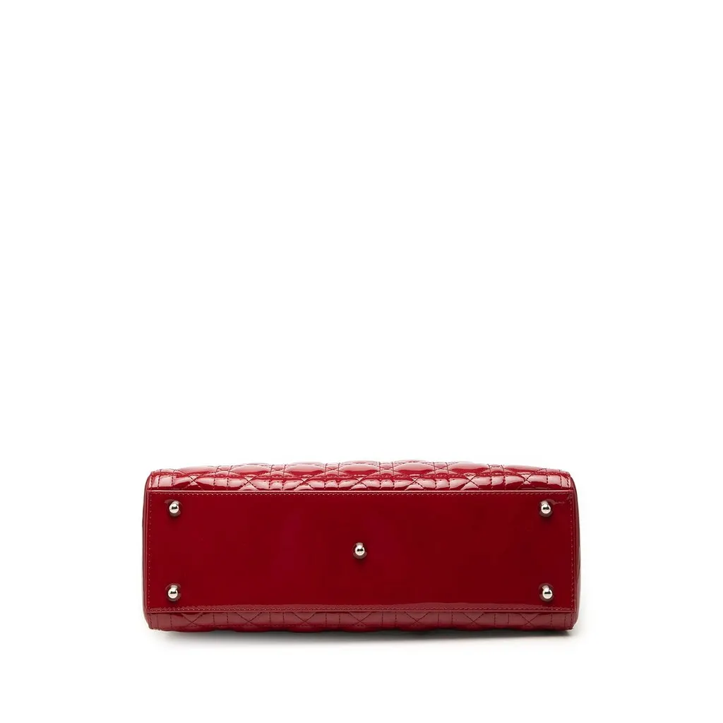 Dior Large Patent Cannage Lady Dior Red Leather Very good - Inside View