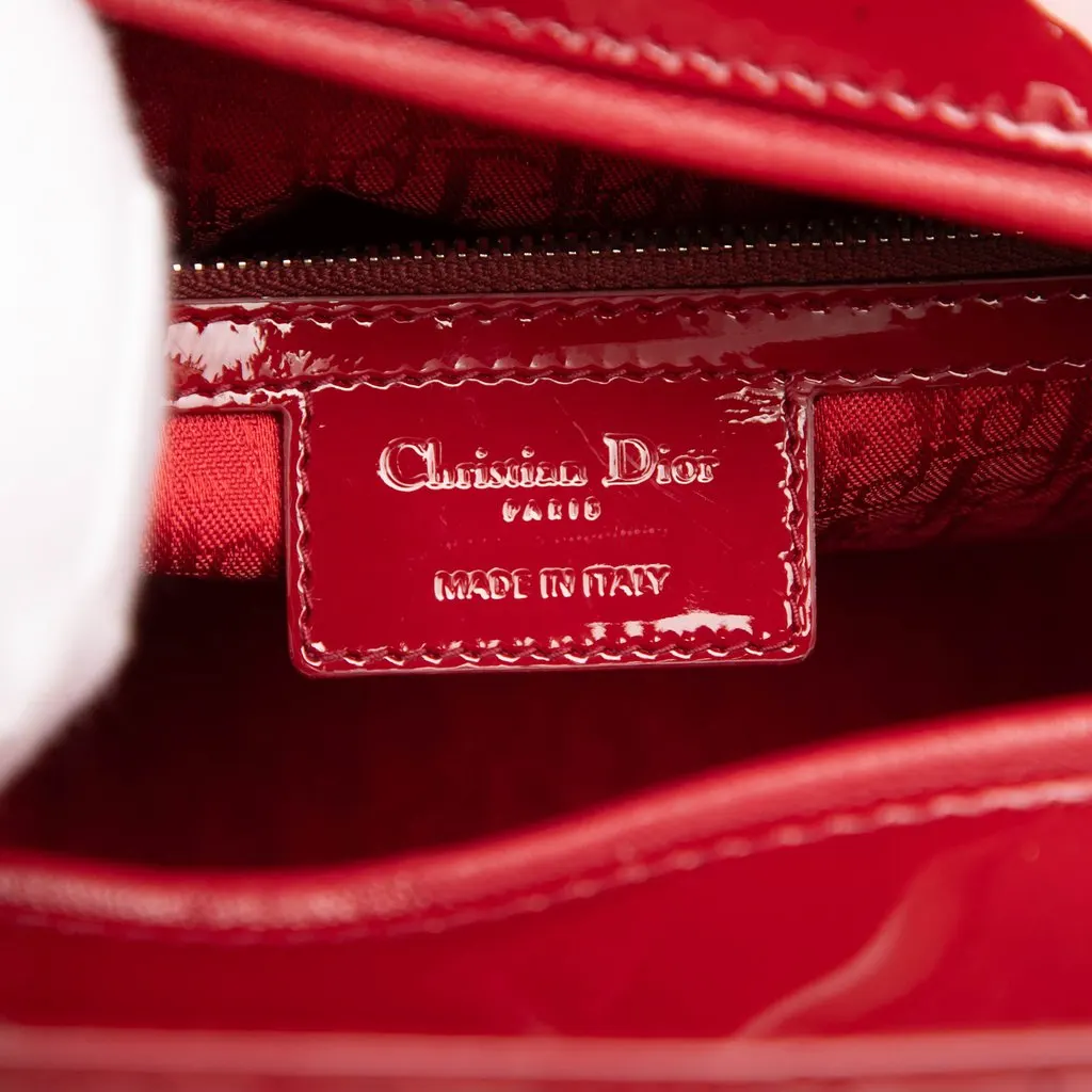 Dior Large Patent Cannage Lady Dior Red Leather Very good - Box View