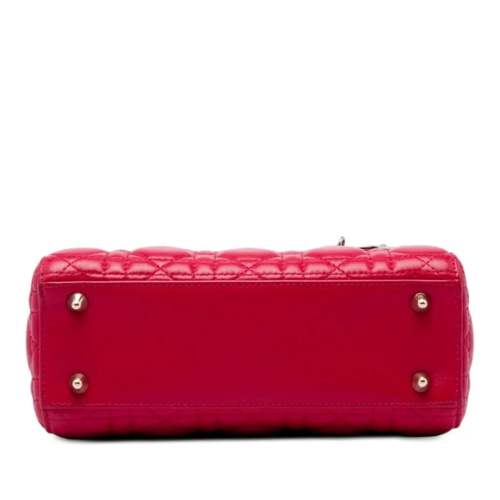 Dior Small Lambskin Cannage MyABCDior Lady Dior Red Leather Very good - Inside View