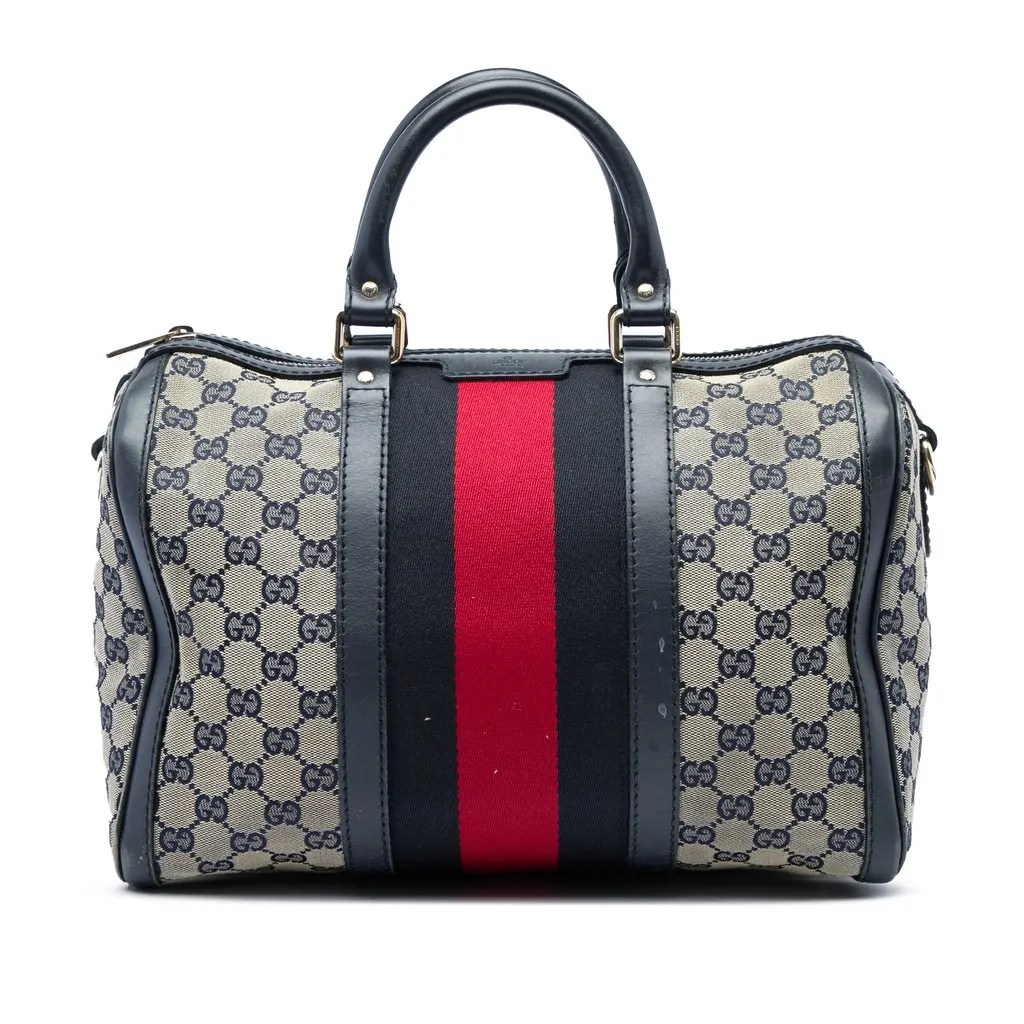 Gucci Medium GG Canvas Web Joy Boston Bag Beige Canvas Very good - Front View
