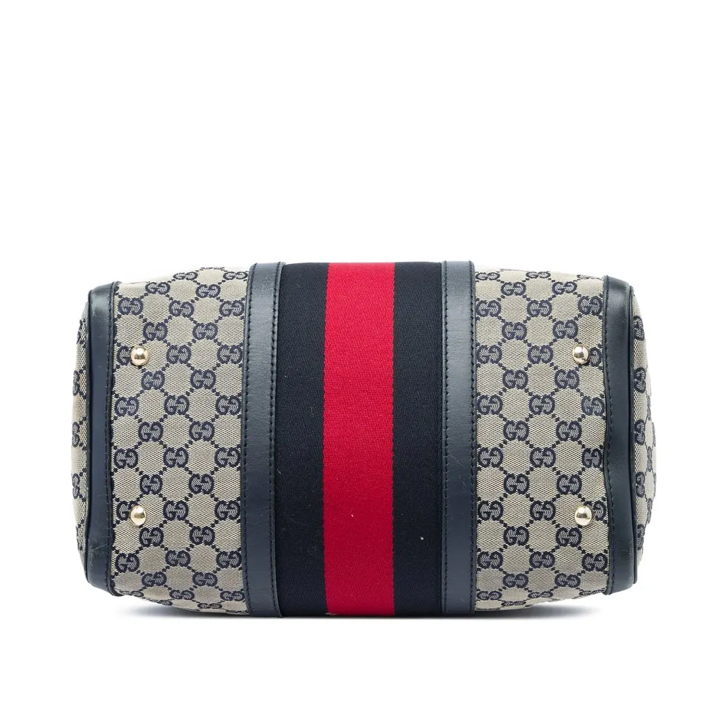 Gucci Medium GG Canvas Web Joy Boston Bag Beige Canvas Very good - Inside View