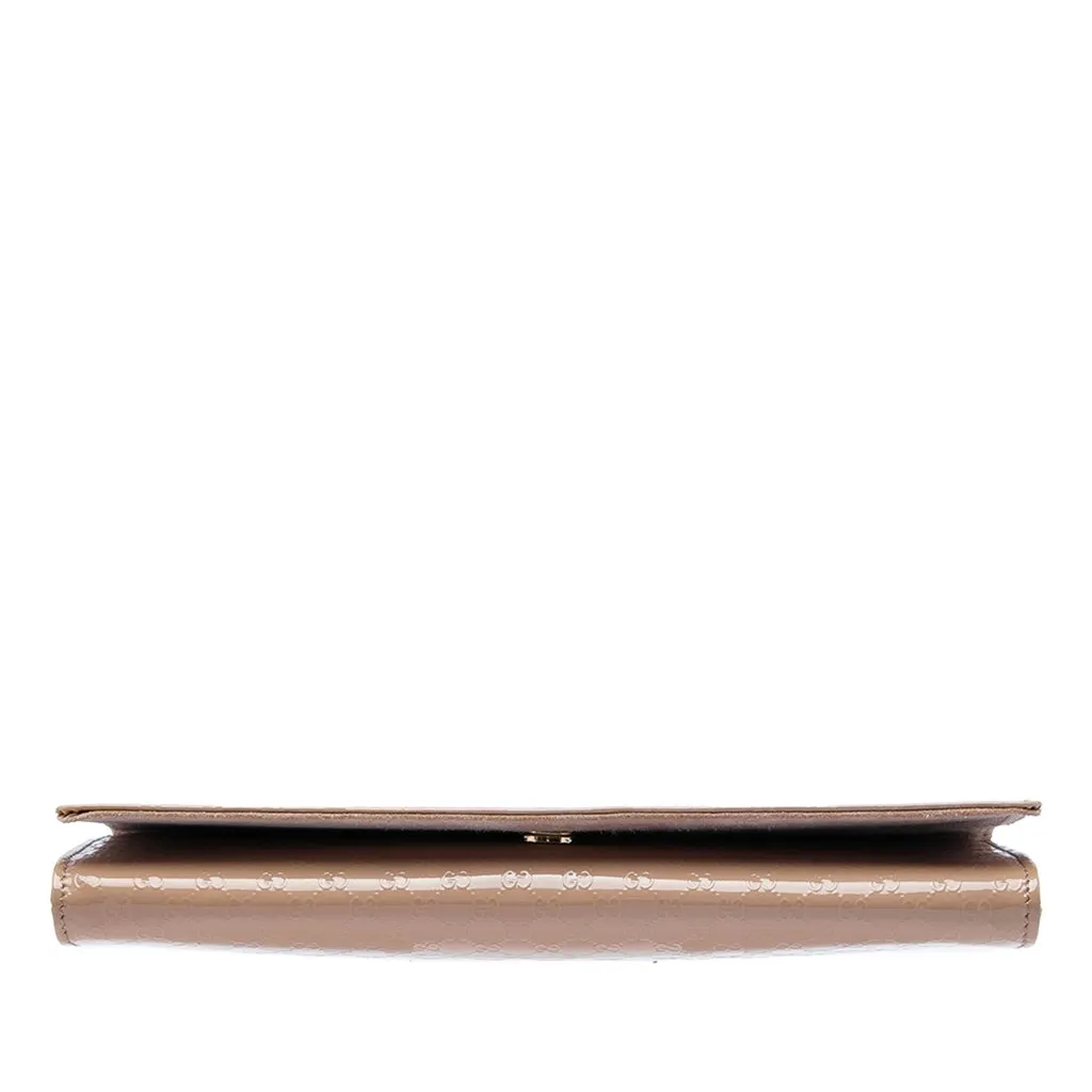 Gucci Microguccissima Patent Broadway Clutch Brown Leather Very good - Inside View