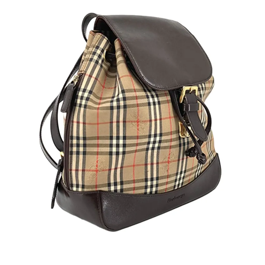 Burberry Haymarket Check Canvas Backpack Beige Canvas Very good - Inside View