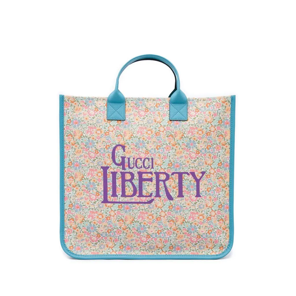 Gucci Childrens Canvas New Liberty Celeste Floral Tote Beige Very good - Front View