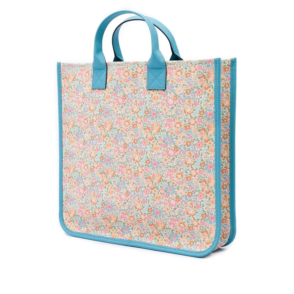 Gucci Childrens Canvas New Liberty Celeste Floral Tote Beige Very good - Back View