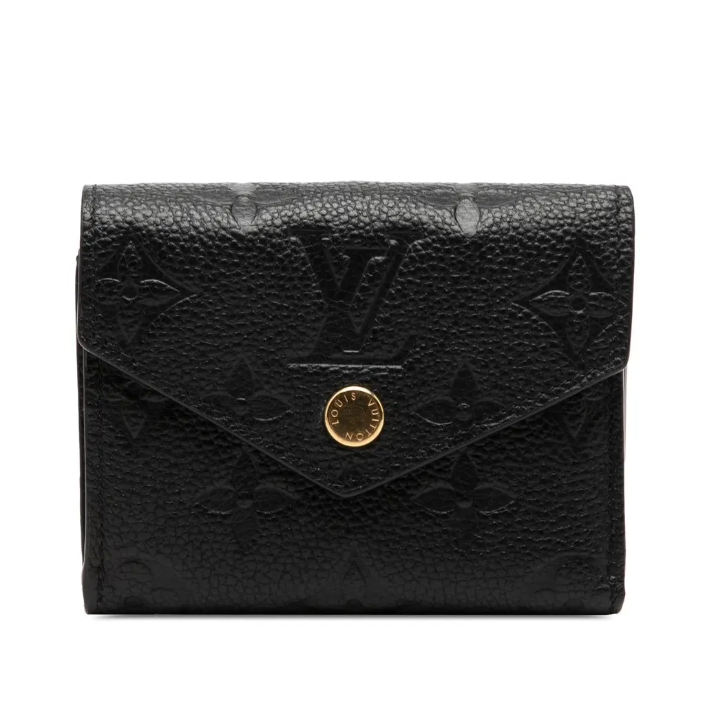 Louis Vuitton Monogram Empreinte Victorine Wallet Black Leather Very good - Front View