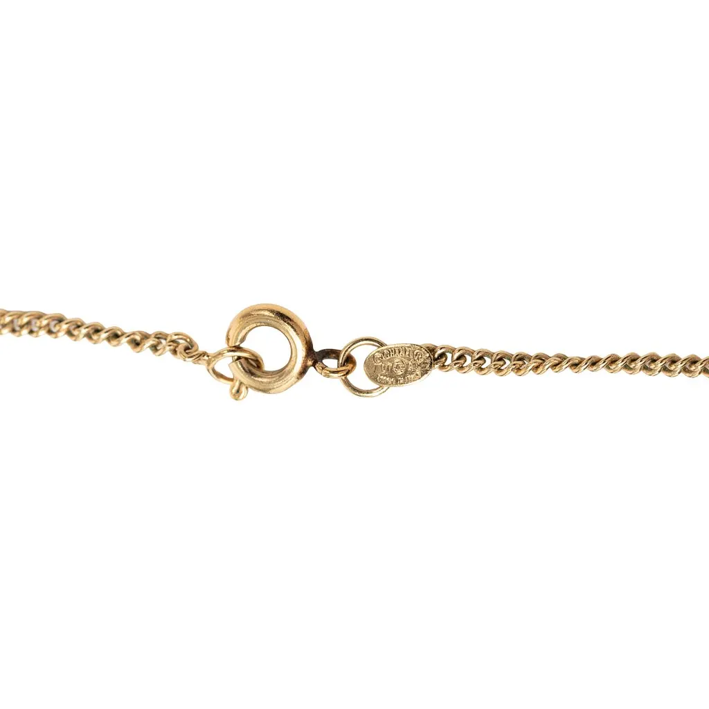Chanel CC Gold Plated Strass Pendant Necklace Gold Metal Very good - Model View