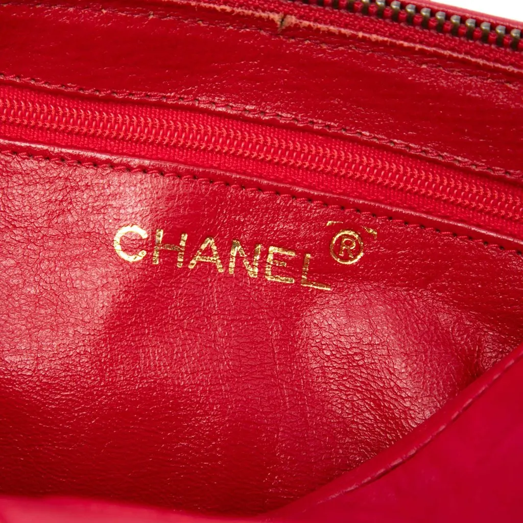 Chanel Mini Quilted Lambskin Tassel Barrel Crossbody Red Leather Very good - Box View