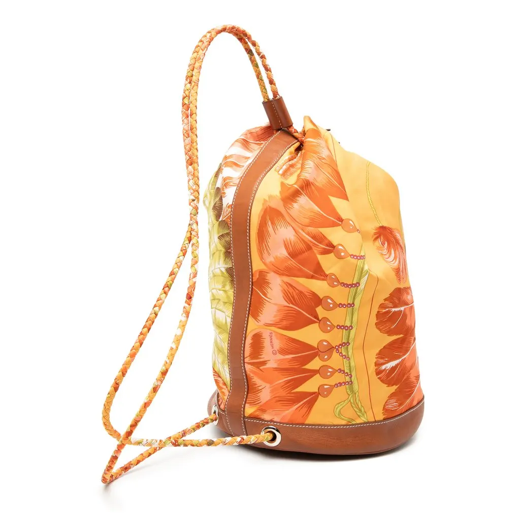 Hermès Silk Flamingo Party Sac Soie Cool 22 Orange Good - Back View