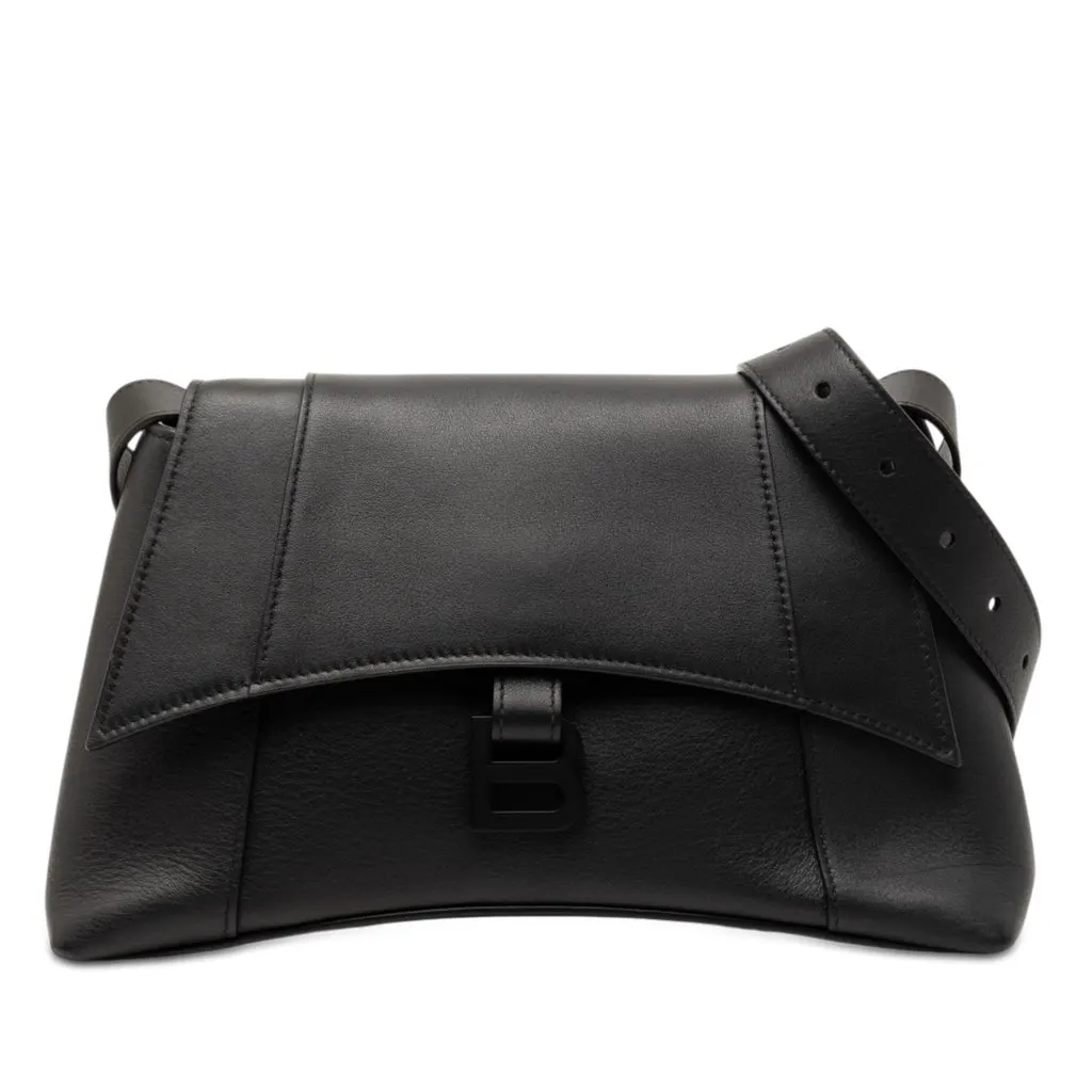Balenciaga Small Calfskin Downtown Crossbody Black Leather Very good - Front View