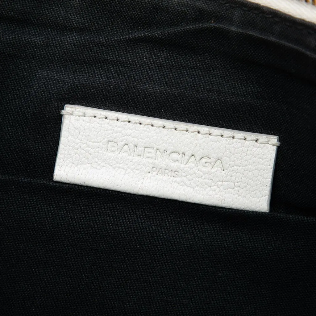 Balenciaga Goatskin Motocross Classic Metallic Edge Clutch White Leather Very good - Box View