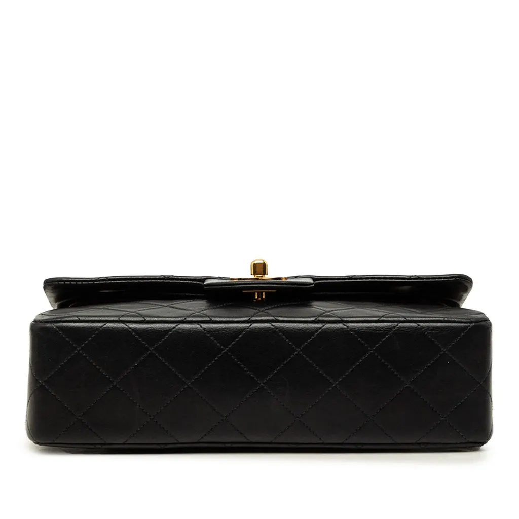 Chanel Small Classic Lambskin Double Flap Black Leather Good - Inside View