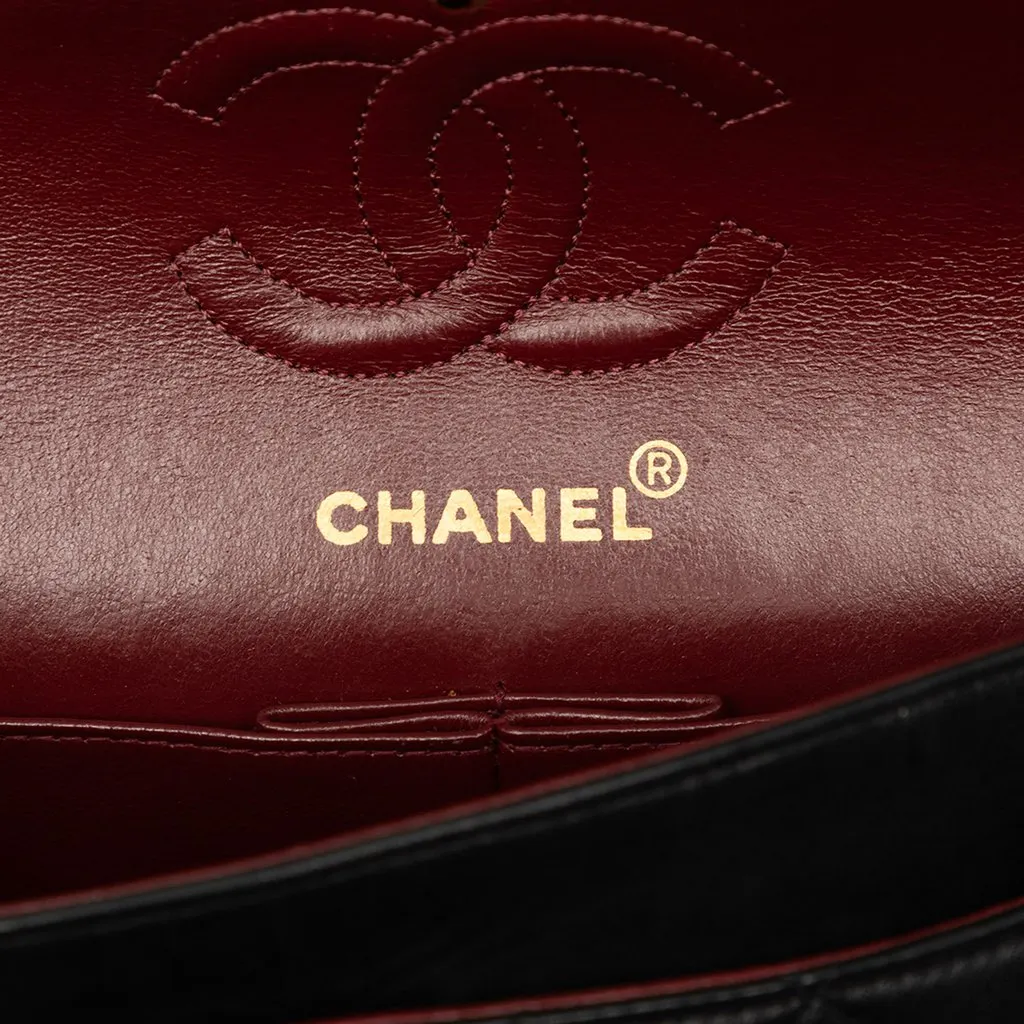 Chanel Small Classic Lambskin Double Flap Black Leather Good - Box View