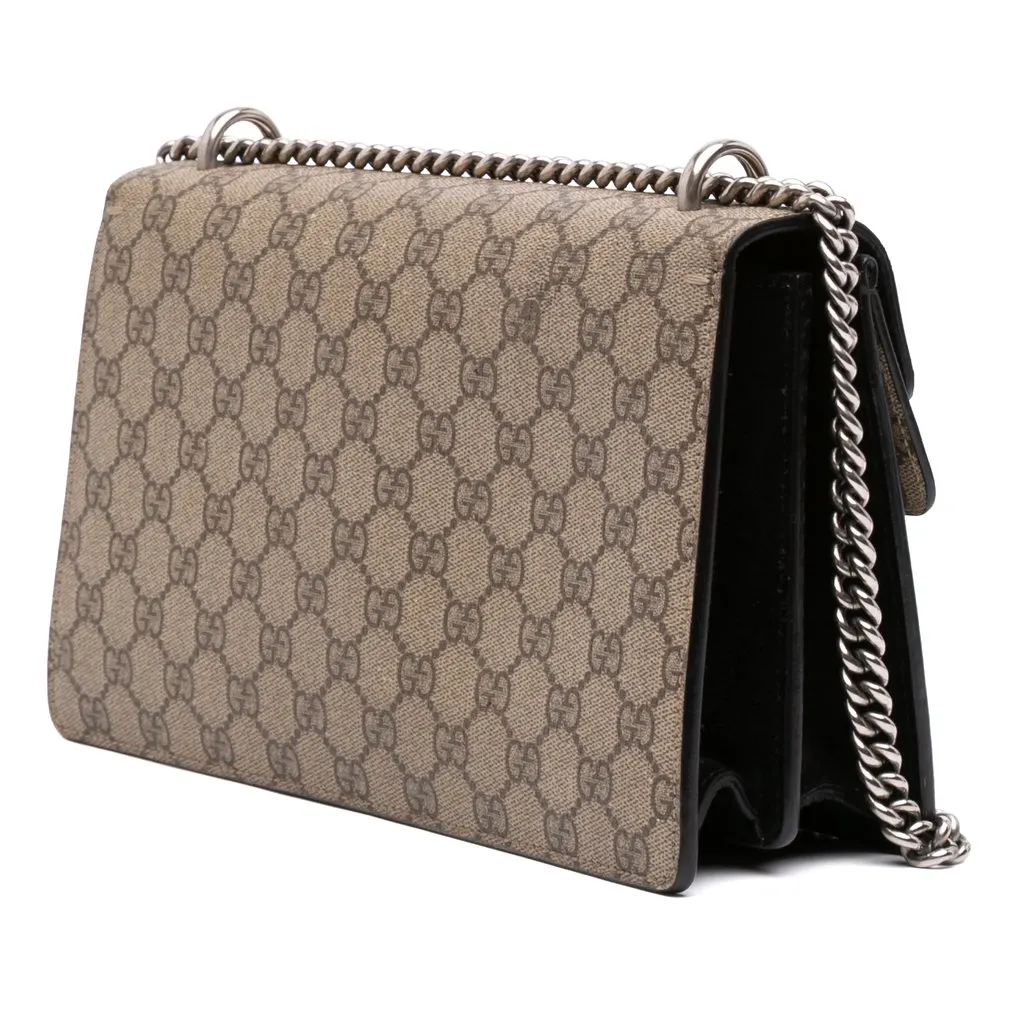 Gucci Medium GG Supreme Dionysus Shoulder Bag Beige Canvas Good - Back View