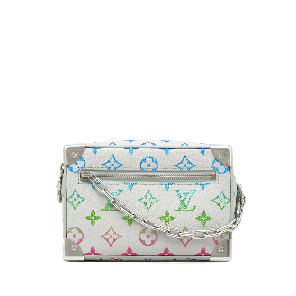 Louis Vuitton Monogram Multicolore Iridescent Mini Soft Trunk Grey Canvas Good - Front View