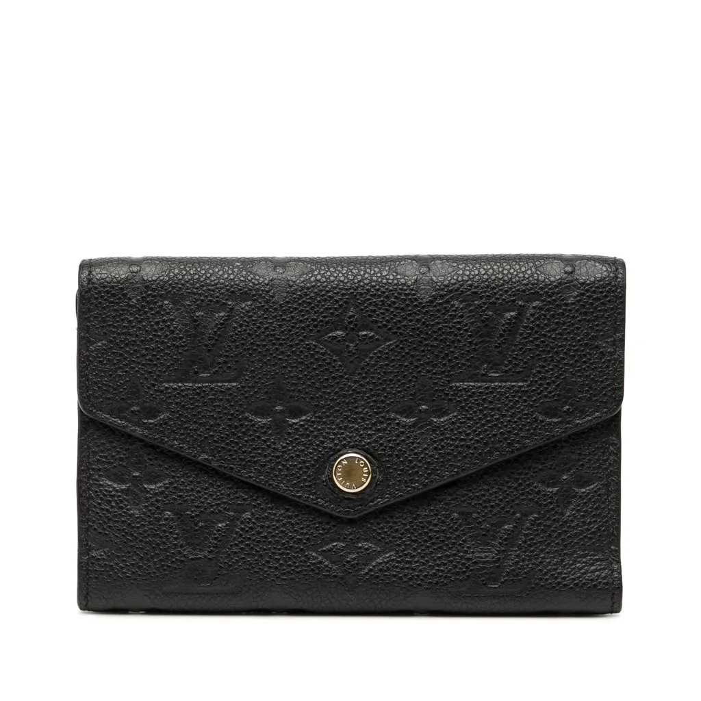 Louis Vuitton Monogram Empreinte Victorine Wallet Black Leather Very good - Front View