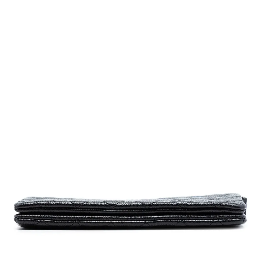 Chanel Small CC Quilted Caviar Zip Pouch Black Leather Very good - Inside View
