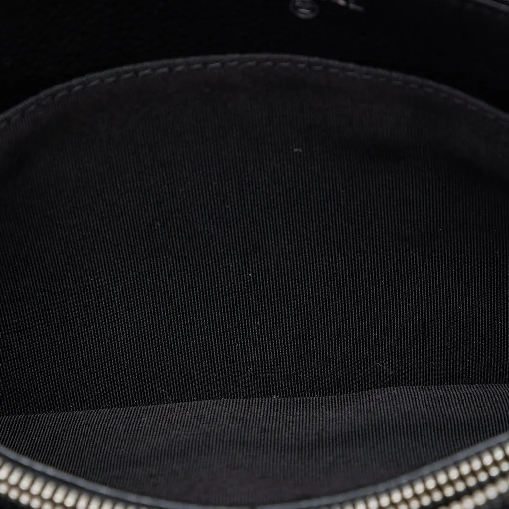 Chanel Small CC Quilted Caviar Zip Pouch Black Leather Very good - Model View